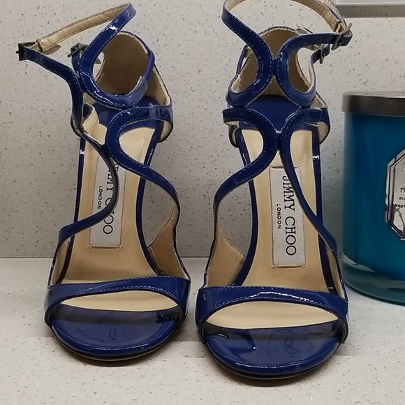 JIMMY CHOO blue patent leather pumps(size 5.5) - Picture 7 of 7
